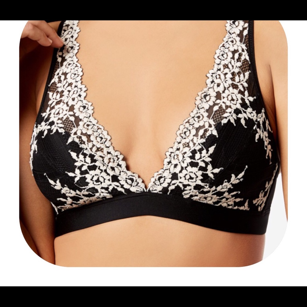 Wacoal Embrace Lace Wireless Bra Bralette Black 40